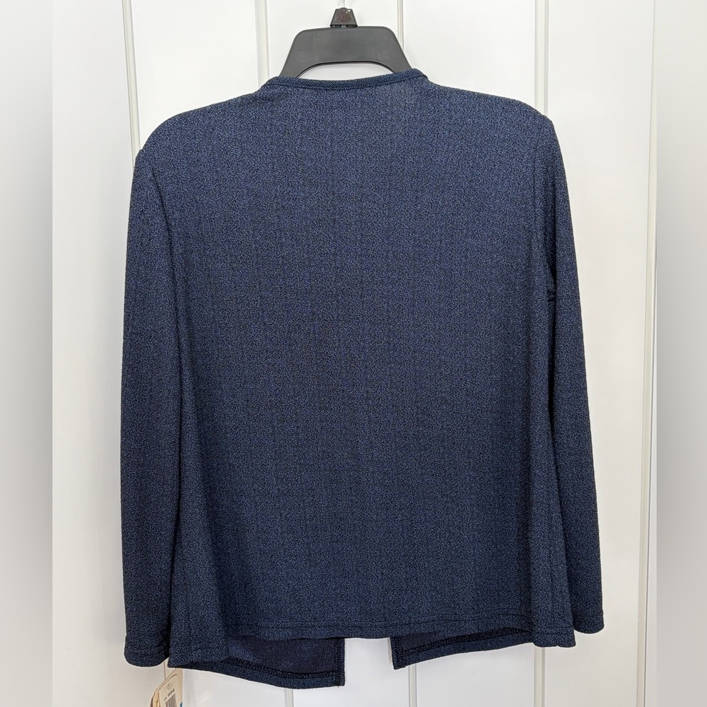 Notations Blue Knit Layered Look Top - Picture 2 of 6